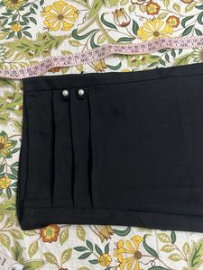 Black Palazzo with Pearl Detail