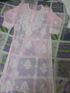 women chikan embroidery straight kurta