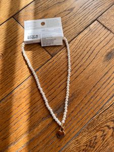 Elegant Pearl Necklace with Heart Pendant