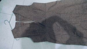 Checkered V-Neck Dress