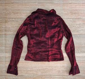 Burgundy Button-Up Top