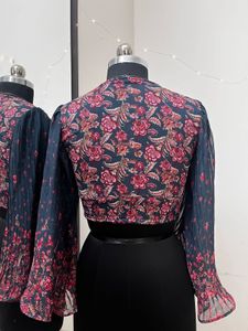 Flared Sleeve Floral Top