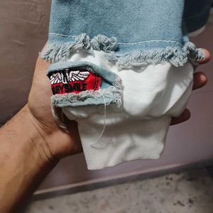 Men&#39;s Blue Hooded Denim Jacket (Size - XL)