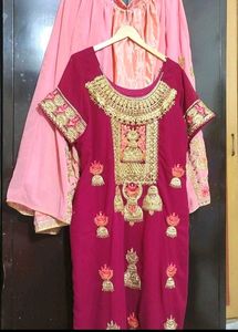 Rose Rani Plazo Suit & Dupatta For 46 Bust