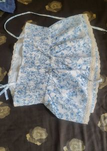 Floral Top with Lace Trim