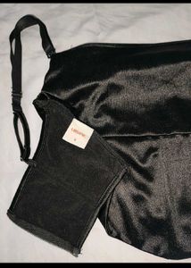 (Lexi Satin Black Corset Top)