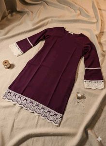 Elegant Purple Velvet Kurta