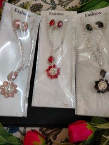 Rhinestone Flower Jewelry Sets - 3 Colors