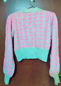 SHEIN Brand Pink Patterned Cardigan