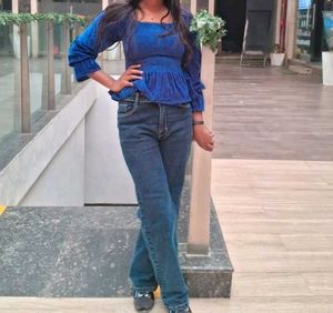 Blue Velvet Top- New🏷️
