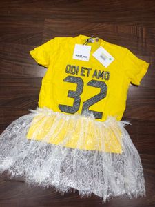 Odi Et Amo Yellow Top with Lace