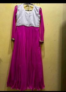 Pink Net Kurta Suit Set