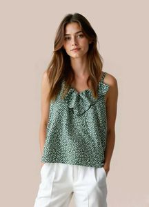 Shein Green Print Cami Tunic (Size m)
