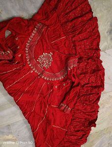 Red Attractive Anarkali Gown
