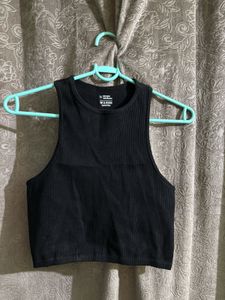Black Ribbed Tank Top