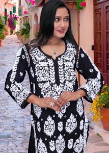 Black Chikankari Kurti