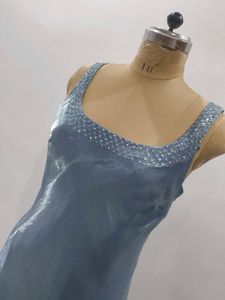 Elegant Blue Slip Dress