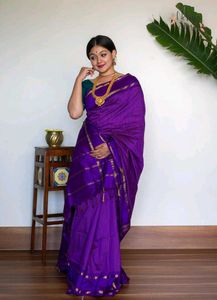 Elegant Maroon Cotton Saree