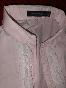 Ruffled Button-Up Shirt