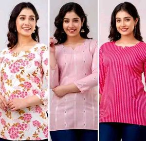 Women's Printed Short Kurti Pack of 3