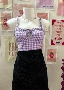 Lavender Gingham Top