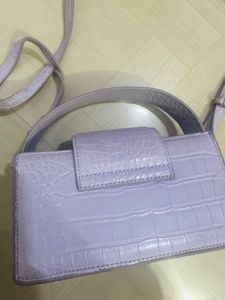 Lilac Croc Embossed Crossbody