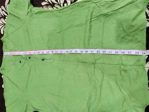 short olive green kurta 3/4 sleeve