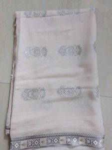 Kota Doria Saree With Silk Embroidery