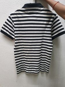 Zara Essentials White And Black Stripe Tshirt(men)