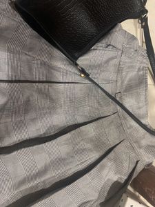 grey Plaid Skirt