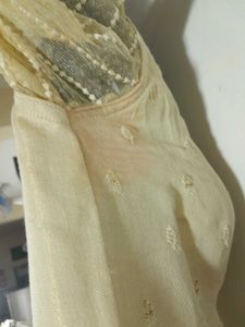 Cream Embroidered Kurta For Women&#39;s