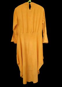 Van Fashion Women High Low Yellow Dress