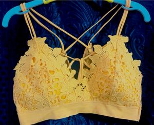 Imported Bralette With Delicate Lace &amp; Strings
