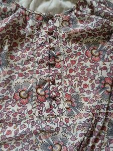 LOFT Pink Geometric Pattern Long Sleeve Blouse
