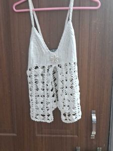 Combo Tops White Crochet Top And Halter Neck