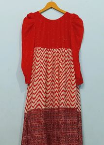Red Patterned Maxi Dress