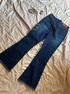 Butterfly y2k Patch Flare Jeans