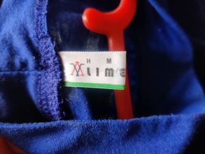 High Neck Blue Fitted Top