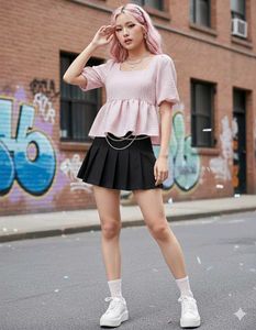 Recreate JENNIE KIM&#39;s KPOP look | PINK PUFF TOP