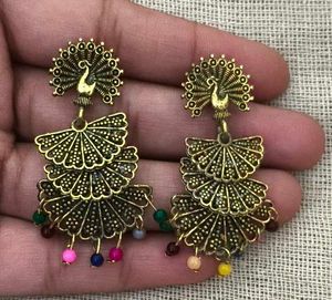 Silver-Tone Jhumka Earrings