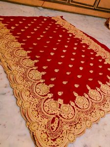 Red ♥️ Embroidery Saree Very Nice ✨