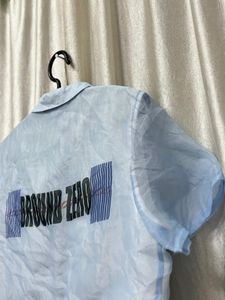 Sheer Blue Cropped Top