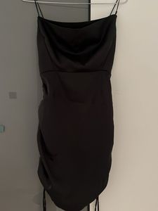 Black Satin Mini Dress