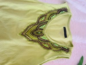 Green Embellished Tank Top Y2K Core