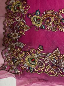 Embroidered Pink saree