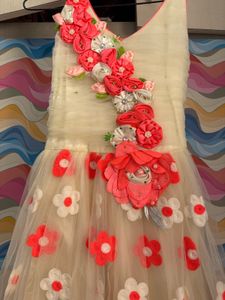 Floral Tulle Full Lenth Gown