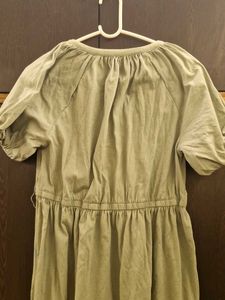 Olive Green Tiered Dress