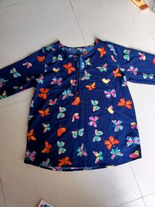 Blue Floral Print Top