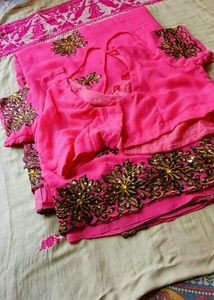 Chiffon  Georgette Saree &amp;blowse.