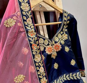 Embroidered Blue Lehenga Choli